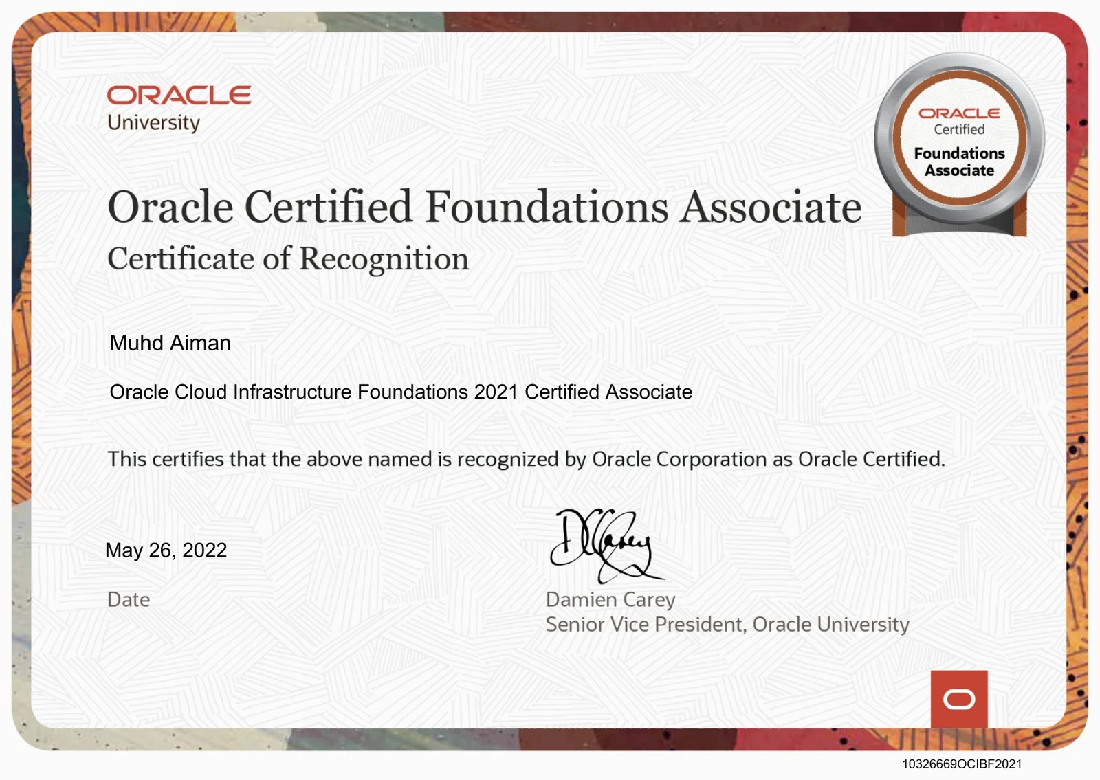 Preview of Oracle Cloud Infrastructure Foundations 2021 Certified Associate